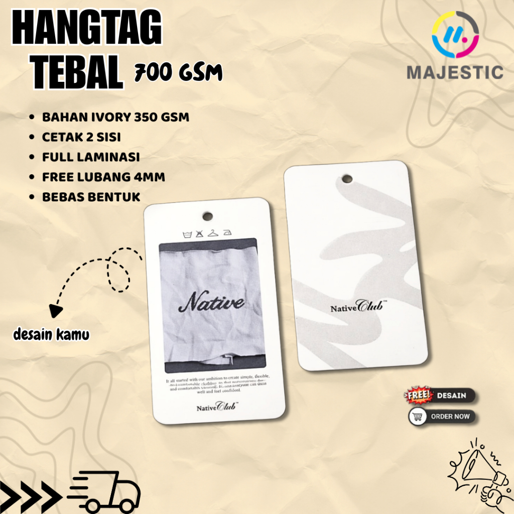 FREE DESAIN Hangtag Label Baju Custom untuk Branding Produk Fashion | Hang Tag Baju Custom Desain