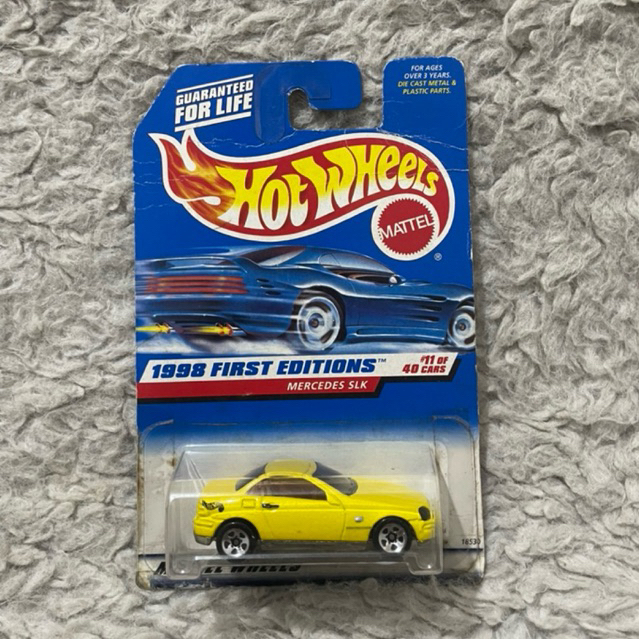 Hot Wheels 1998 First Edition Mercedes SLK Yellow Loose