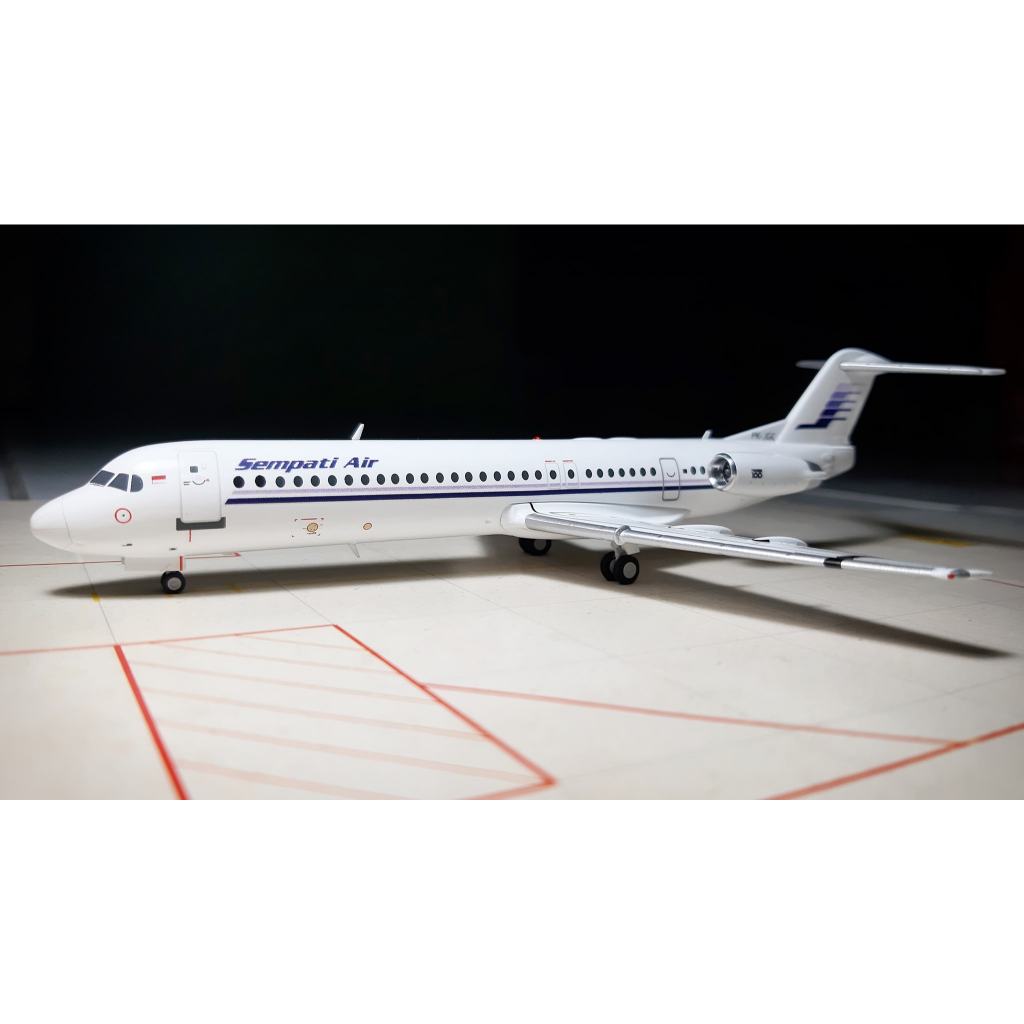 Diecast Pesawat Sempati Air - Fokker 100 (F-28-0100) - registration PK-JGC custom JC Wings skala 1:2