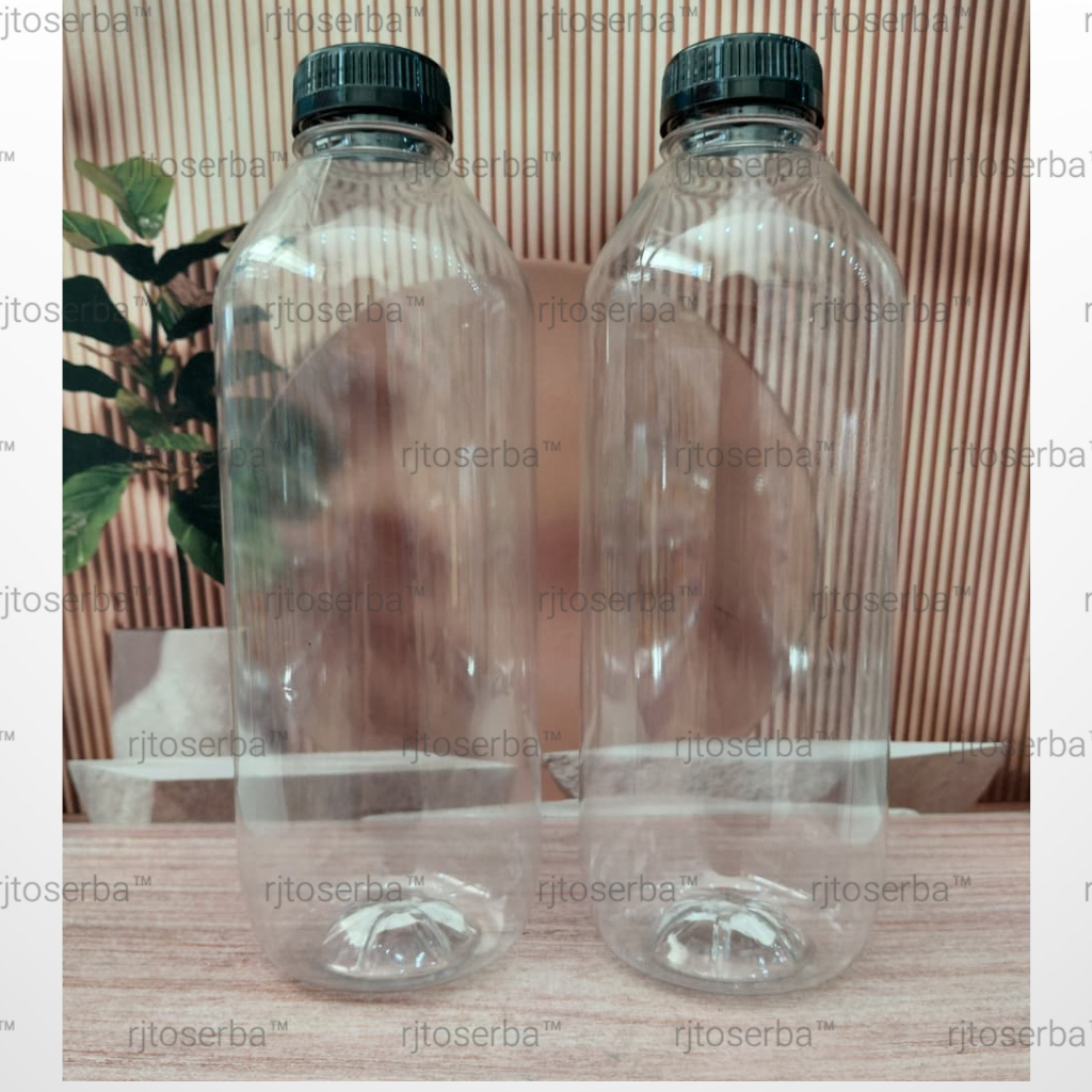 BOTOL KOPI 1 LITER+ TUTUP @5/10/20 PCS | BOTOL PLASTIK MINUMAN KOSONG | HARGA HEMAT GROSIR