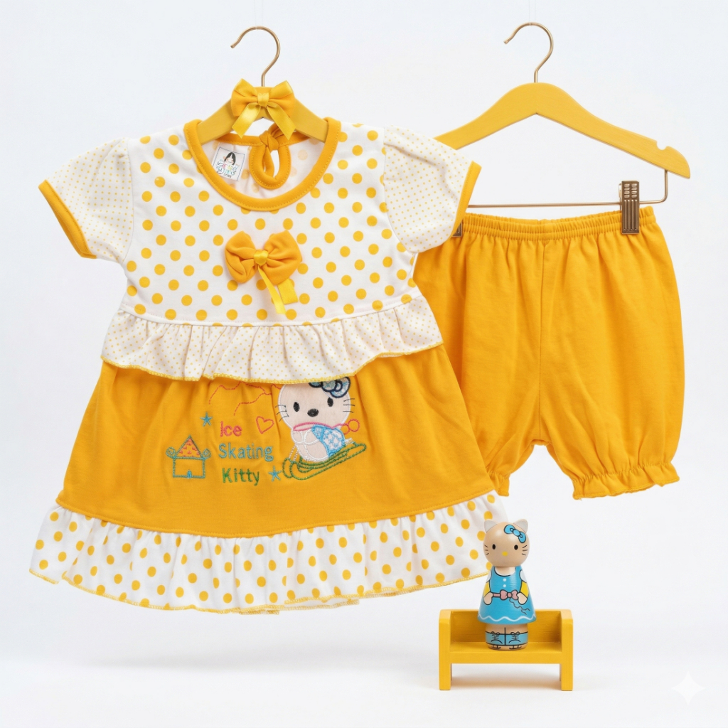 YEIKO - Baju Bayi / Dress Bayi Ice Skating Kitty
