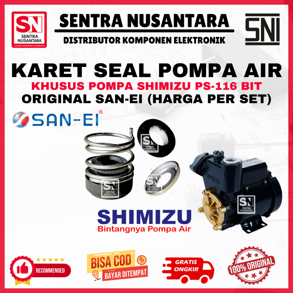 MECHANICAL SEAL SHIMIZU PS116BIT PS 116 BIT San-Ei - Seal | KARET SEAL POMPA AIR SHIMIZU PS 116BIT P