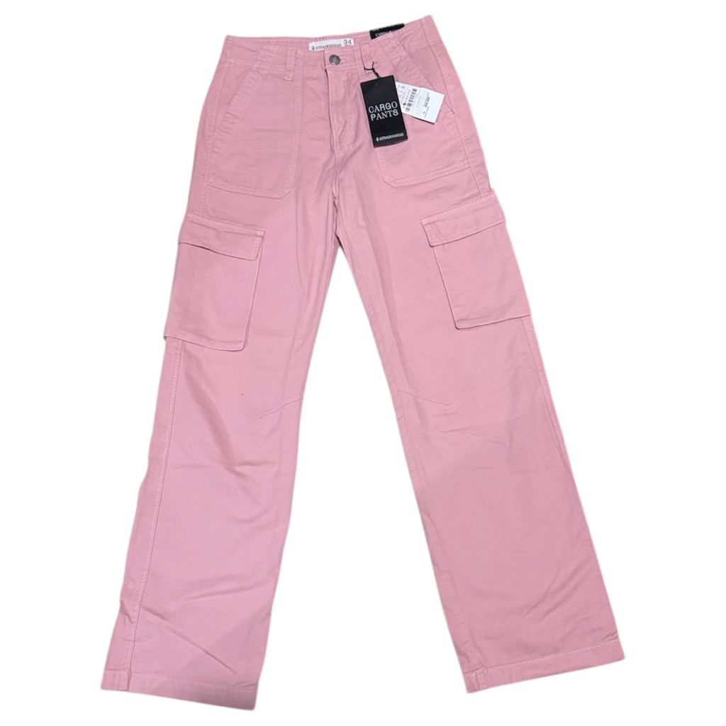 stradivarius pink cargo pants