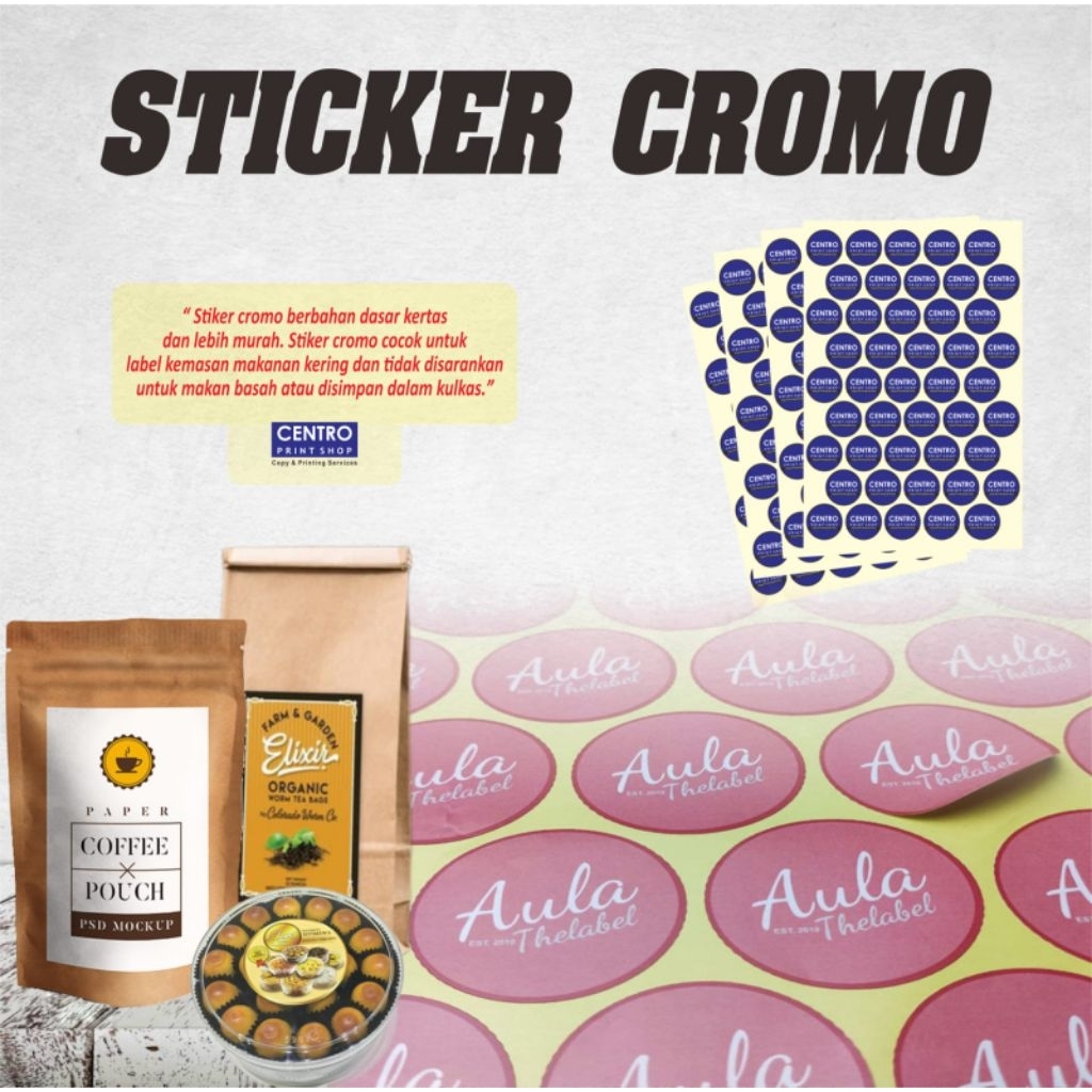 Stiker label bahan cromo Stiker Label Stiker Cromo