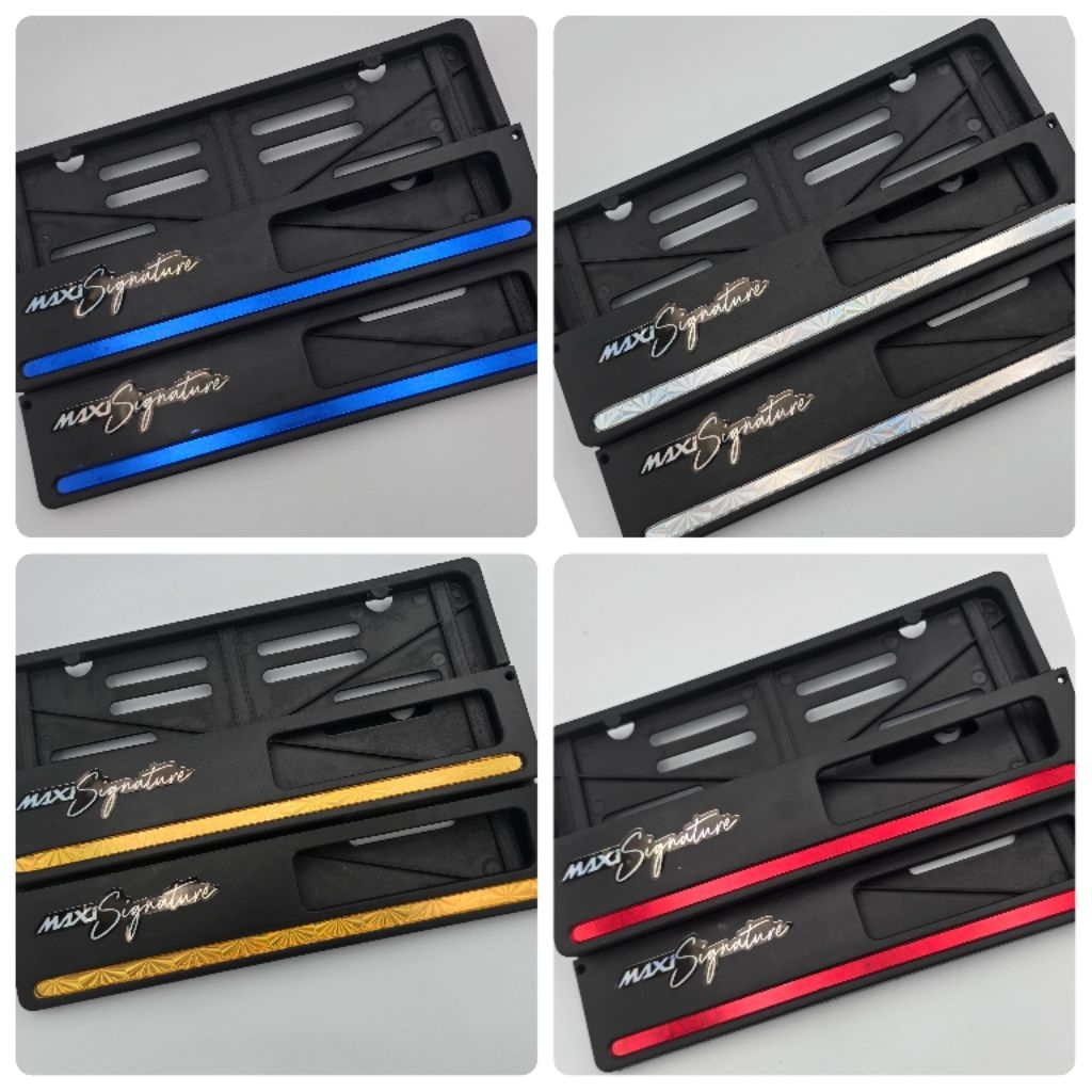 Dudukan Plat Nomer List Nyala Plus Stiker Hologram Maxi Signature Universal Semua Motor - Harga Sepa