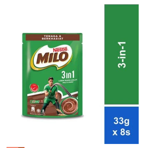 Nestle Milo 3in1 Chocolate Coklat Bubuk Sachet