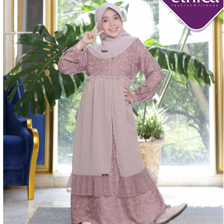 Promo Sarimbit Lebaran ELFA 258 DUSTY SILK [ETHICA RUMAH FAIQA]