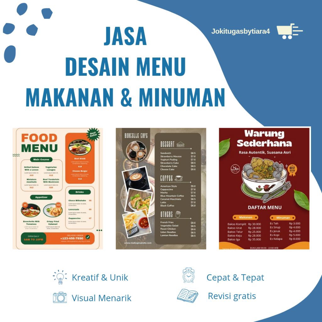 Jasa Desain Menu UMKM makanan dan minuman sat set