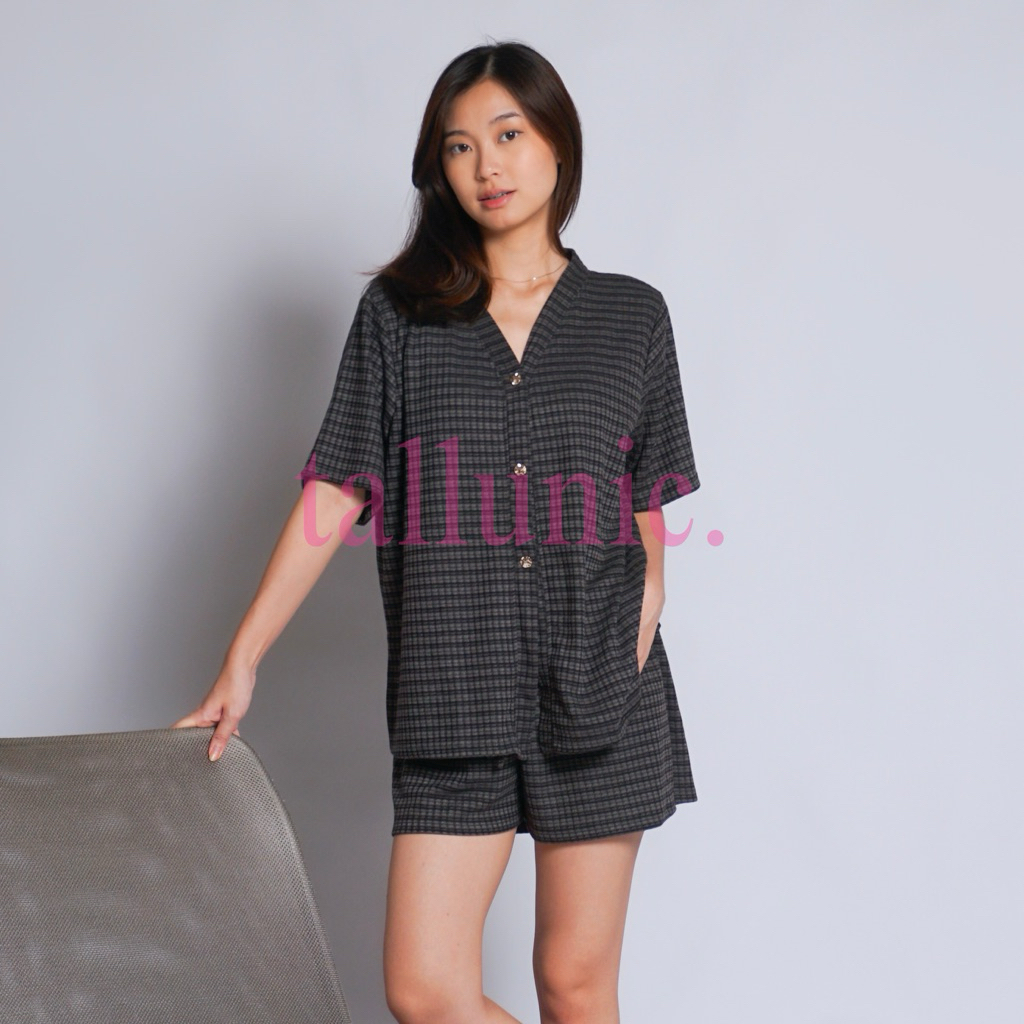 Tallunic. - One Set Knit Casual Lengan Pendek dan Celana Pendek
