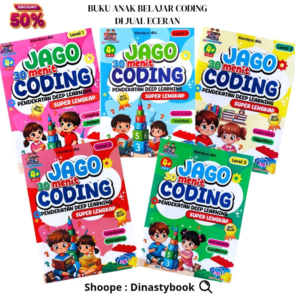 30 MENIT JAGO CODING/BUKU ANAK BELAJAR CODING/BUKU ANAK TK PAUD 30 MENIT JAGO CODING/DINASTYBOOKS