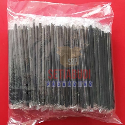 Sedotan Hitam, Warna, Merah Steril Plastik / Sedotan Kopi Hitam Runcing / Sedotan Lancip Boba