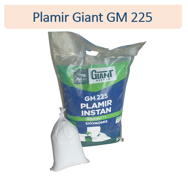 Plamir Giant GM255/ Plamir Instan Acian Tembok Giant Mortar/ Semen Plamir Instan Giant Ekonomis