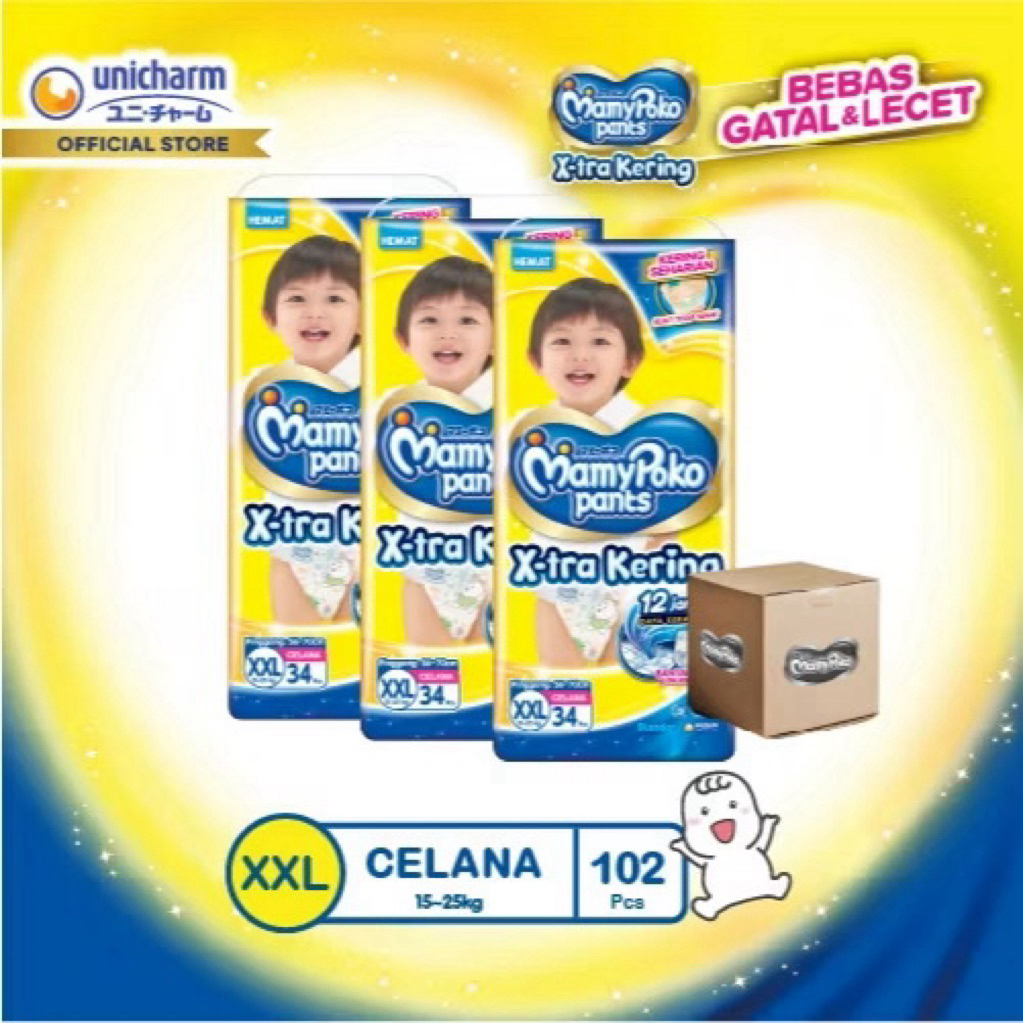 pampers mamypoko XXL 1 karton