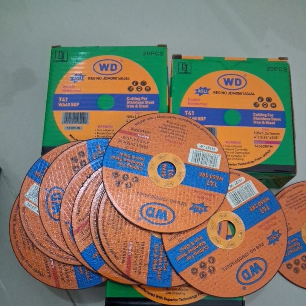 mata gerinda potong WD 4in/1,2mm tajam tahan lama 1 box isi 20pcs