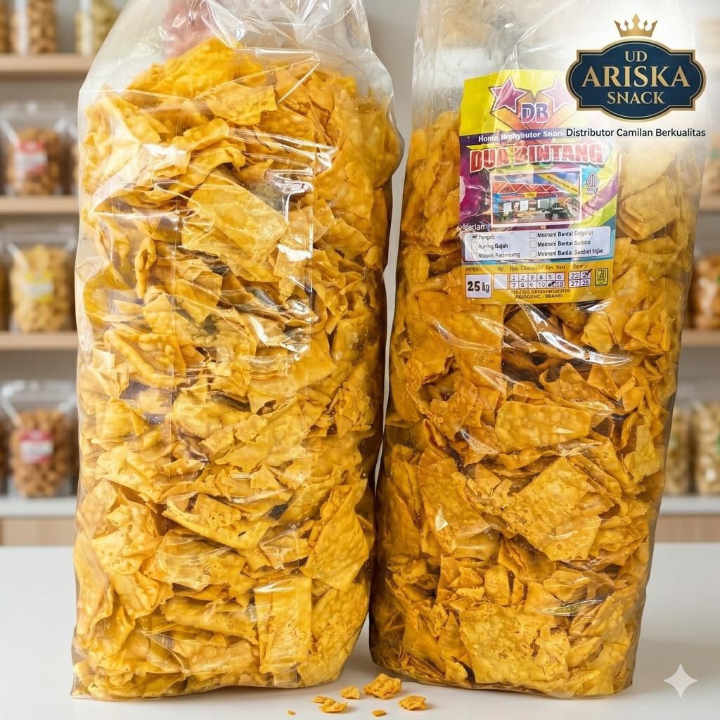 Kripik Pangsit Bawang Gurih Renyah 1Ball UD. ARISKA SNACK
