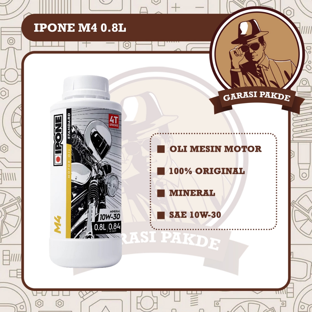 Ipone 4T M4 10W30 800mL - Oli Mesin Motor Harian Supra X Sonic CB150 CBR CRF Original