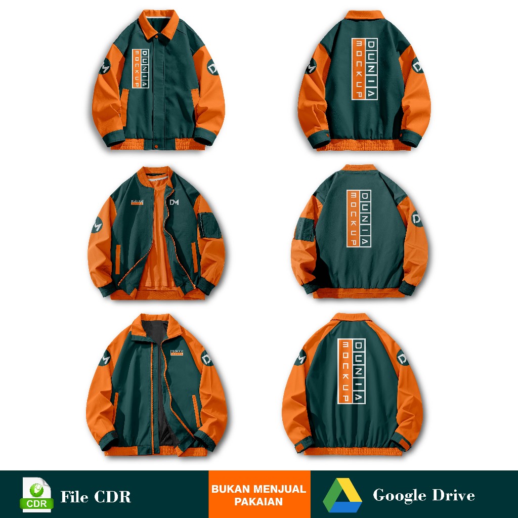 Mockup Jaket Bomber Flat - CDR