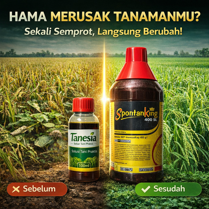 Spontan King 100ml Tanesia Insektisida Ampuh Obat Hama Tanaman Ulat Wereng Kutu Daun Lalat Daun Racu