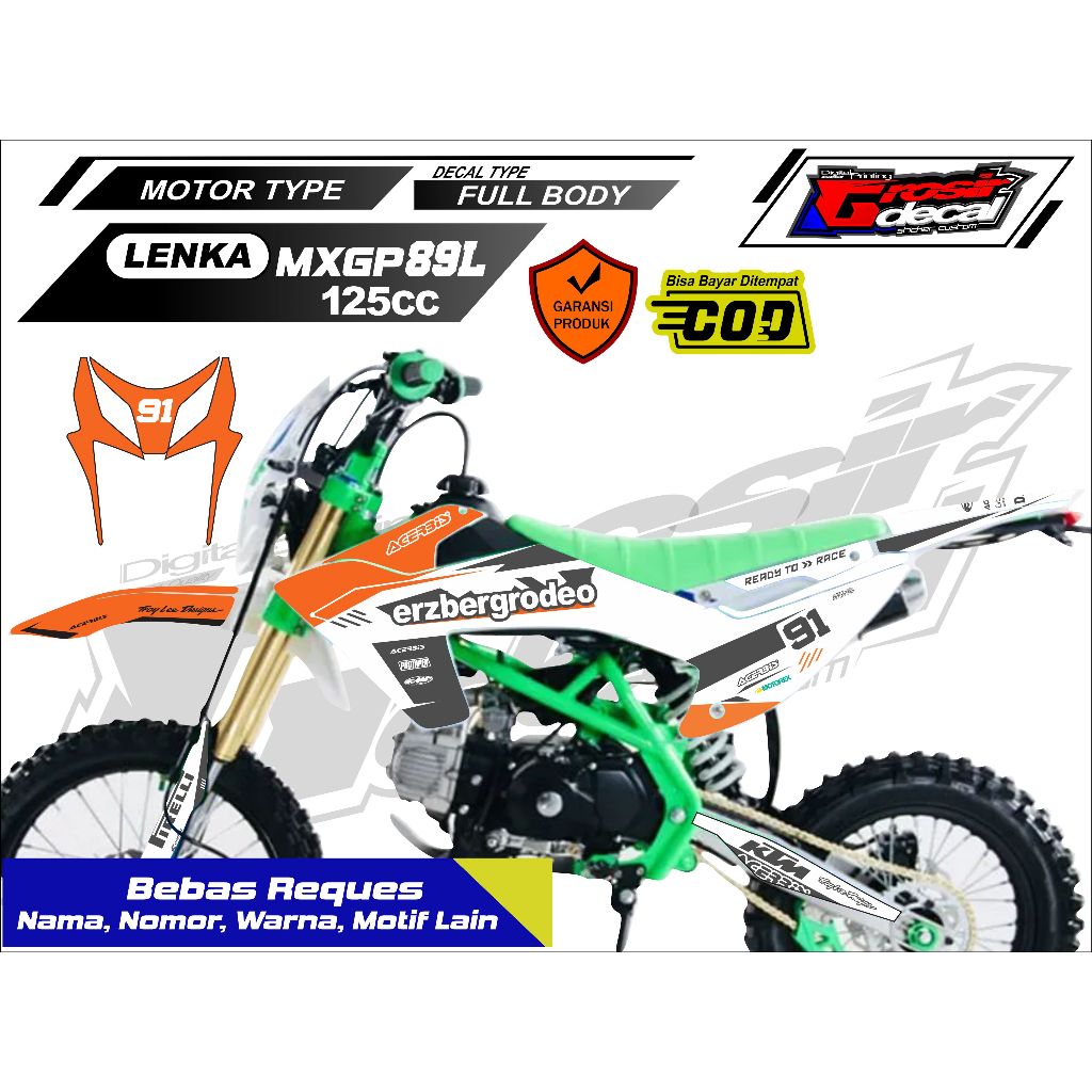 Sticker Striping Mini Trail LENKA 89 L 125cc Full Body Free Custom