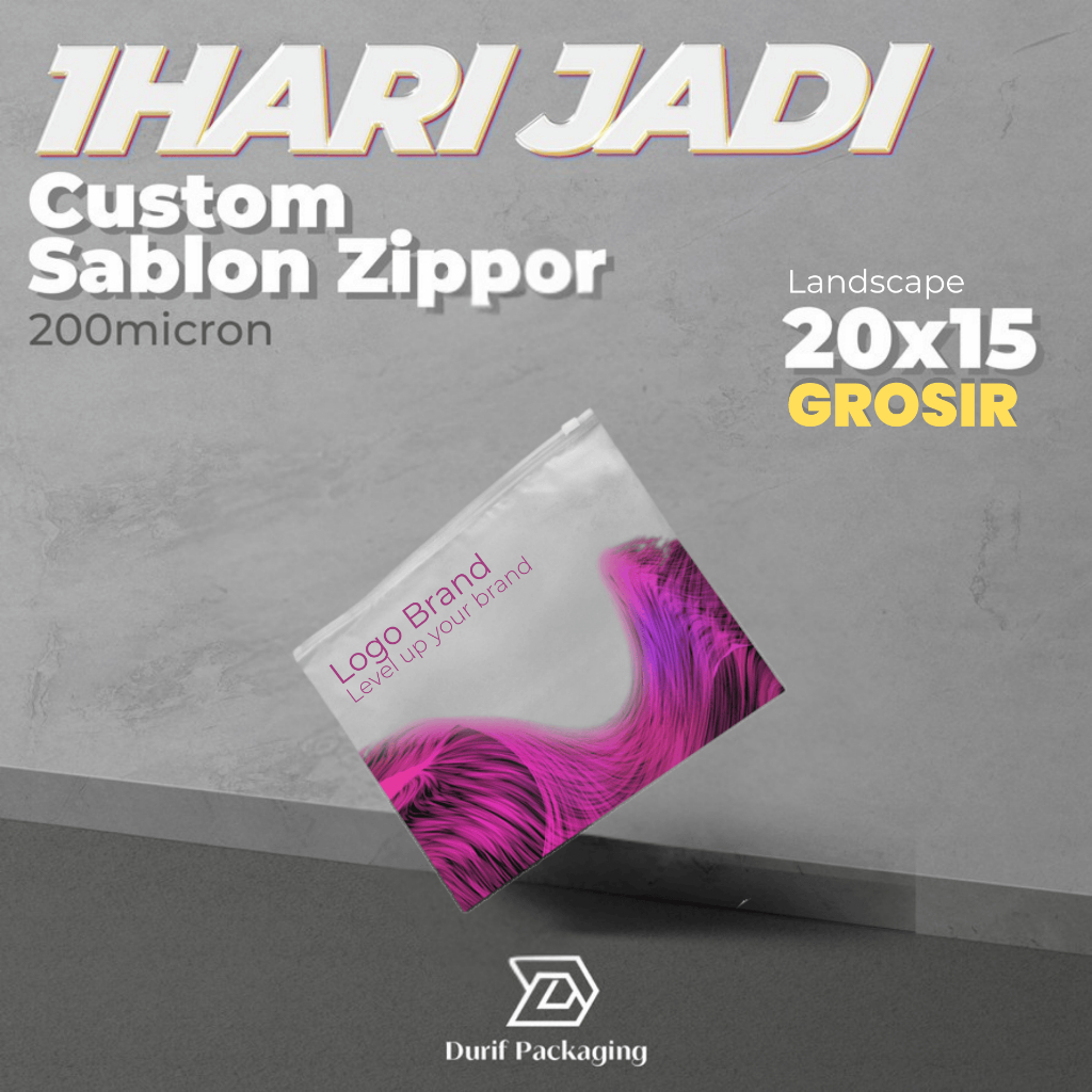 [GROSIR] Custom Plastik Zipper 20x15 Kemasan Super Tebal Zipper Bag Travel pouch 180 Micron