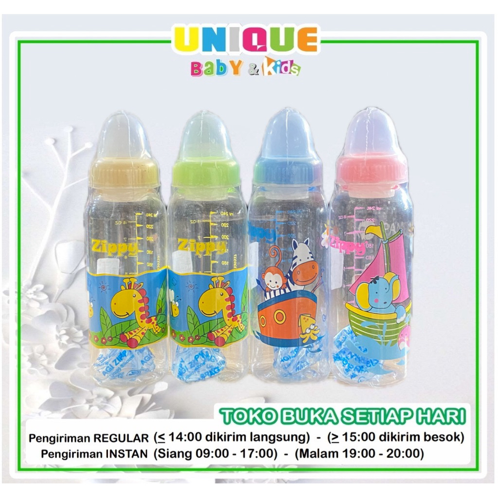 Botol Dot Bayi Zippy Bulat 240ml (random)