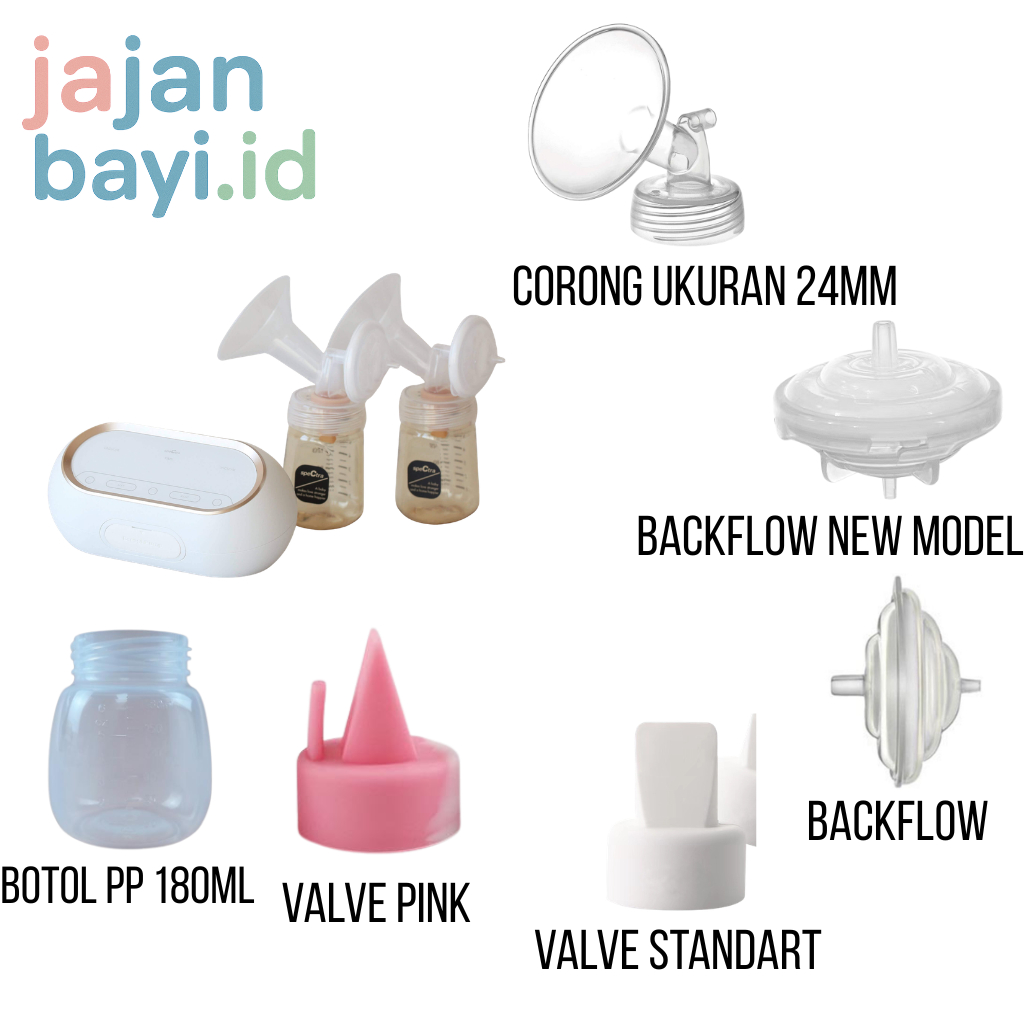 Spare Part Pompa ASI Spectra DUAL COMPACT | Botol PP 180 ml Spectra DUAL COMPACT | Valve Spectra DUA