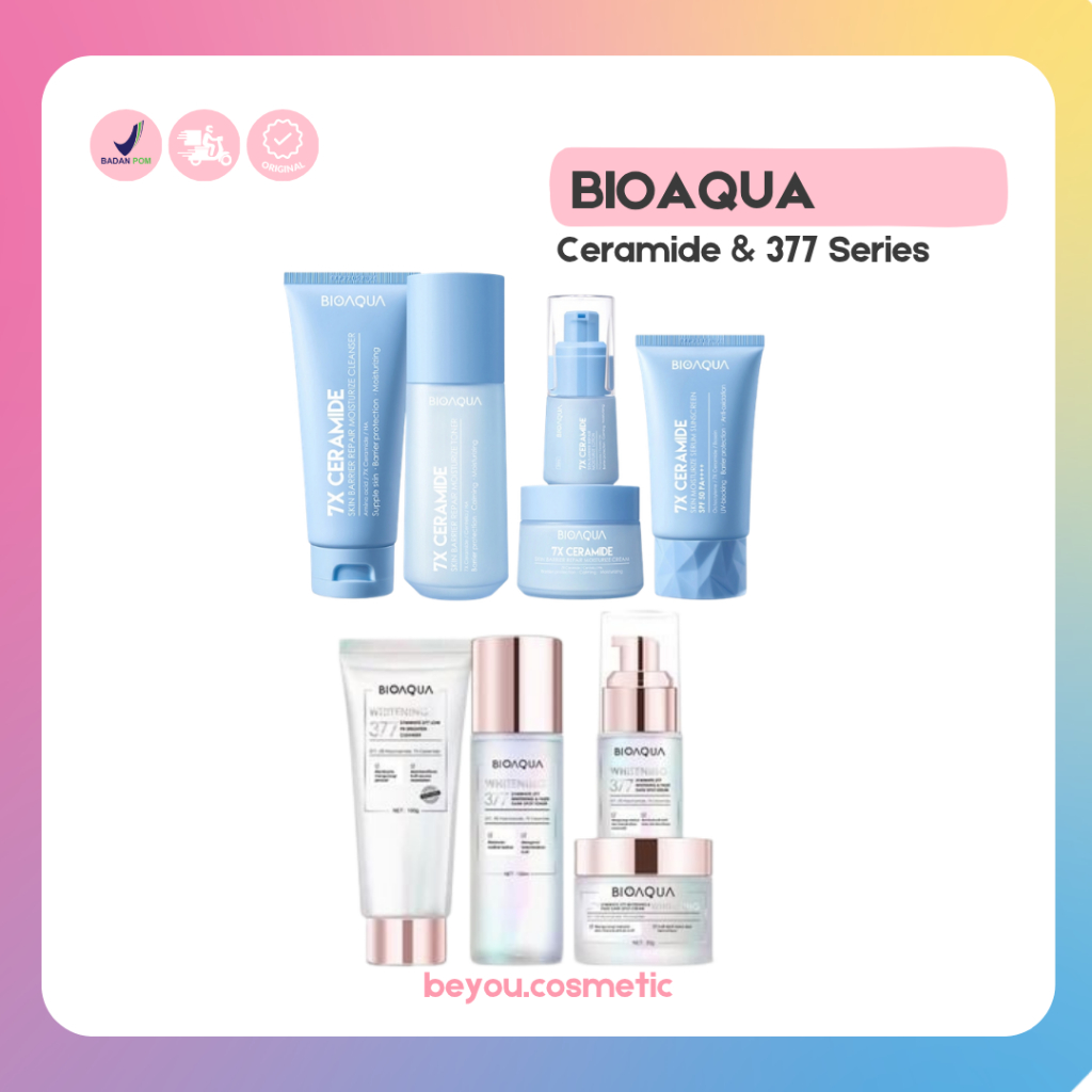 BIOAQUA 7X Ceramide & SymWhite 377 Skincare Set - Paket Lengkap Skin Barrier & Mencerahkan Flek Hita
