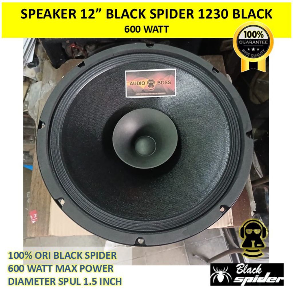 Speaker Fullrange Black Spider 1230 BLACK 600 Watt Black Spider BS1230