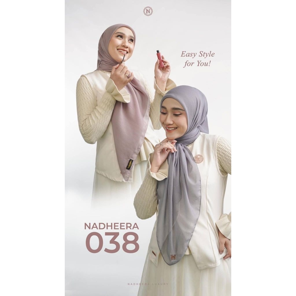 N 038 Segi Empat Polos Nadhere Luxury  Hijab persegi Empat paris hijab Nadheera Luxury