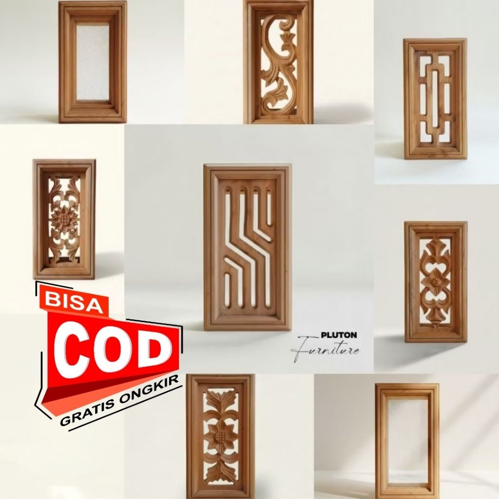 PLUTON - Loster kayu jati Roster untuk ventilasi rumah Lubang angin