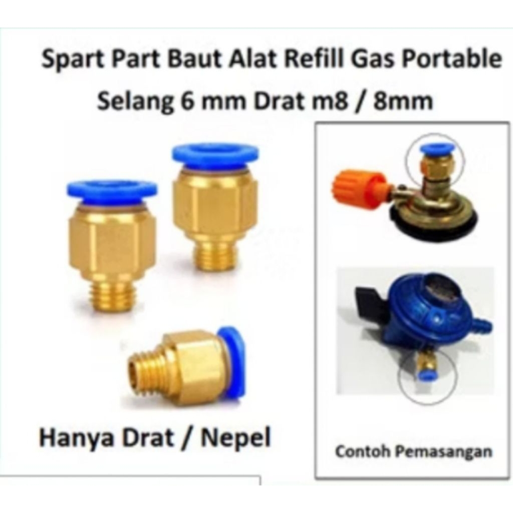 Nepel/konektor alat refill gas kaleng(1 pcs)