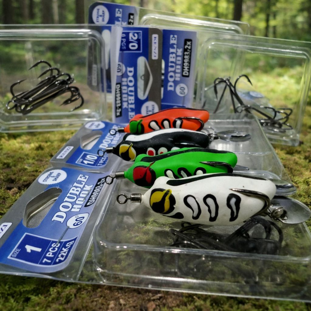 Soft frog ukuran 4cm hook kenzi no 1/0 top water/ lure maker/terbaik dikelasnya/umpan pancing/umpan 