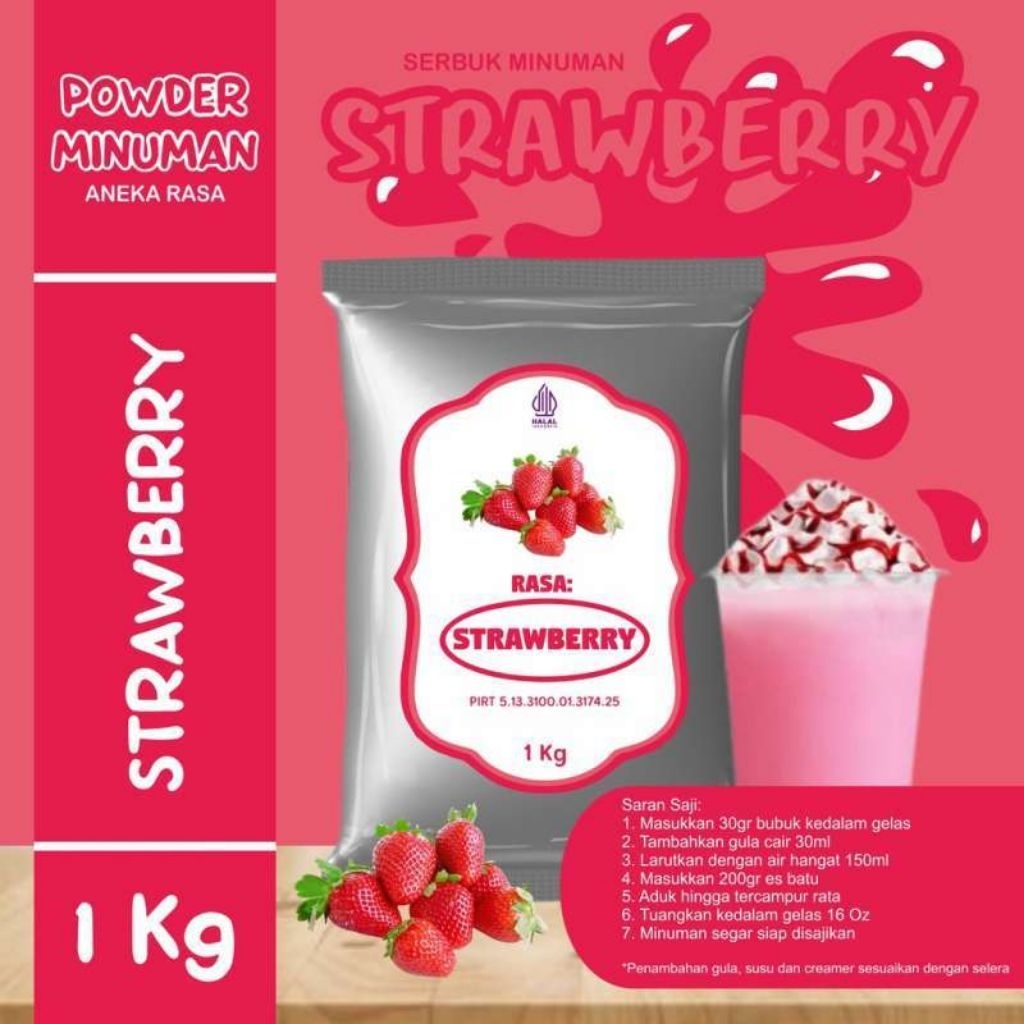 Serbuk Rasa Stroberi Minuman Booba