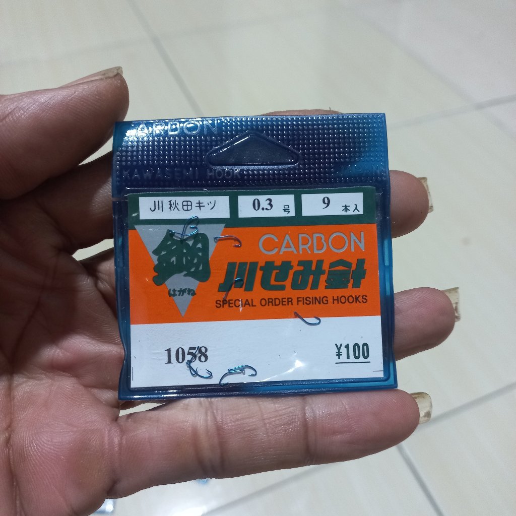 KAIL CARBON SABIT 1058 KAWASEMI HOOK JAPAN LUBANG BIRU