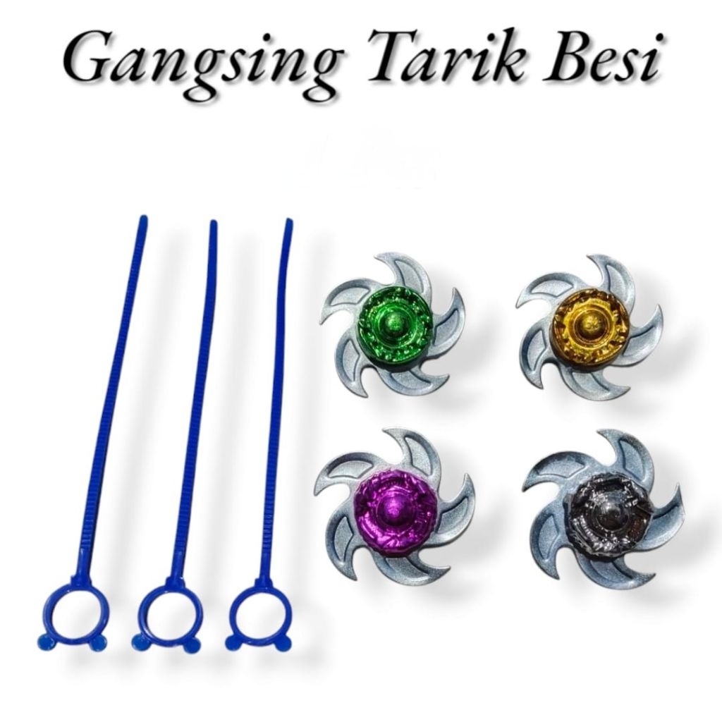 20 Pcs Gangsing Besi Curah Mainan Gangsing Top Plastik Besi Tarik Grosir