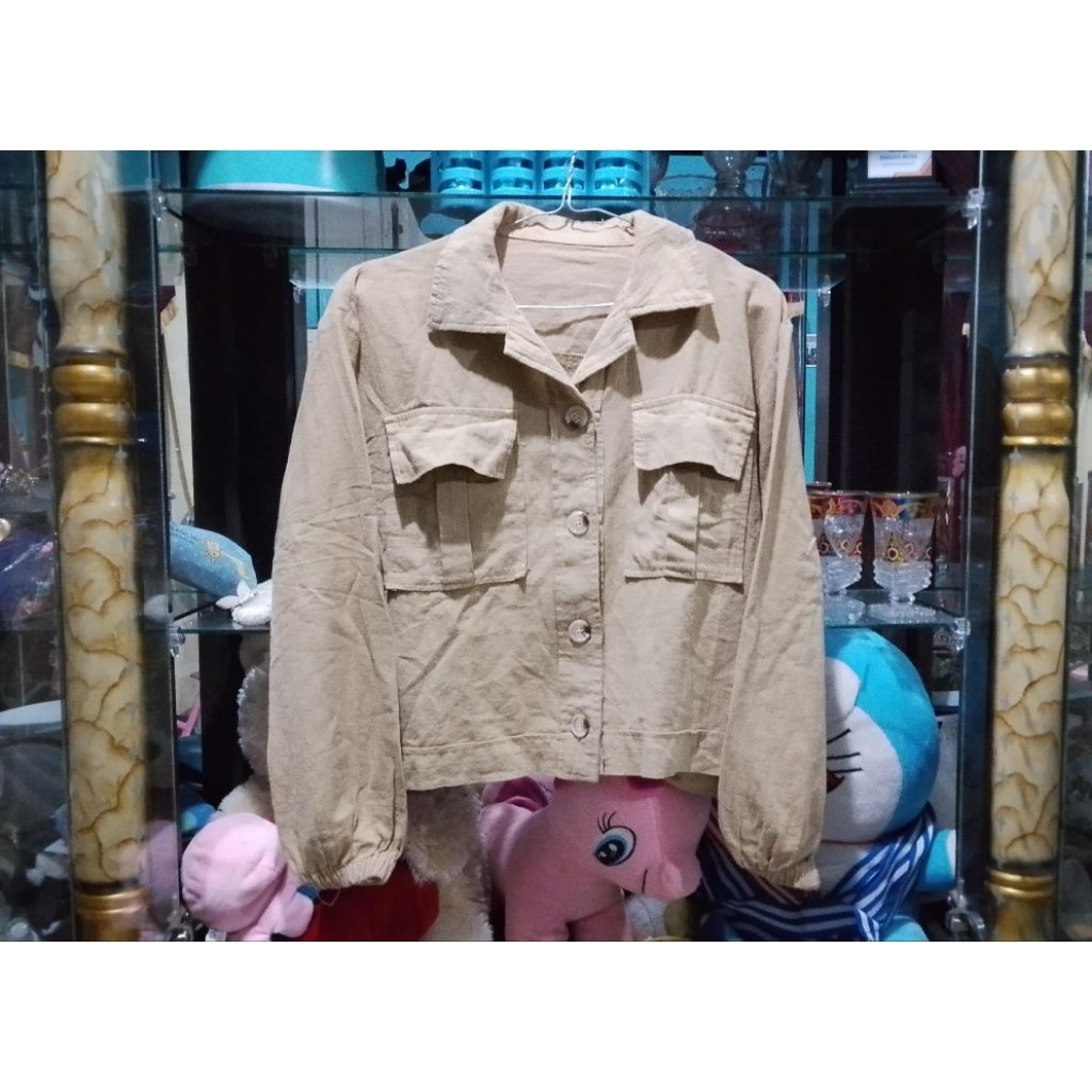 prelove baju crop atasan wanita kemeja/ kardigan luaran