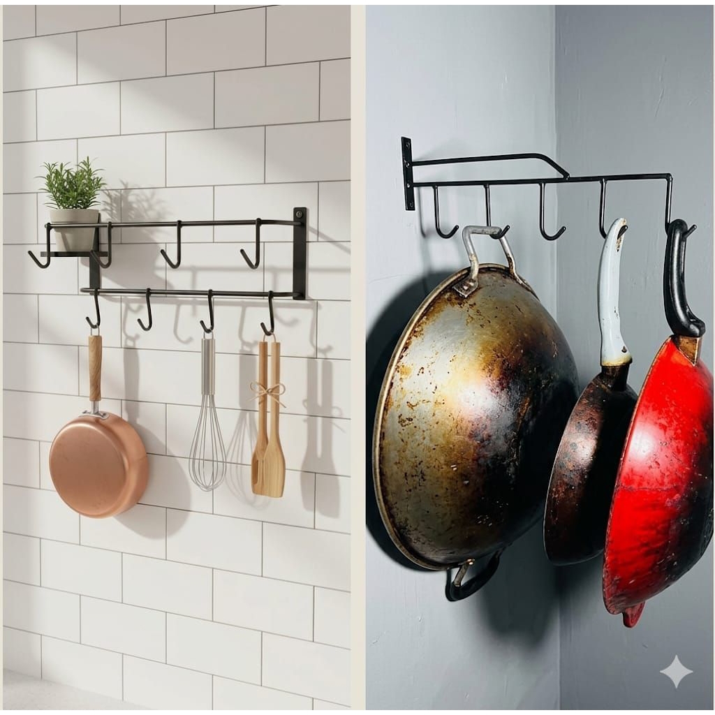 rak gantung panci estetik+paku dengan cat powder coating