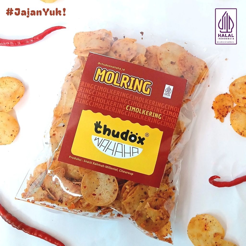 Chudox MOLRING Cimoring Pedas 200 gr Gurih Cemilan Enak Cemilan Murah