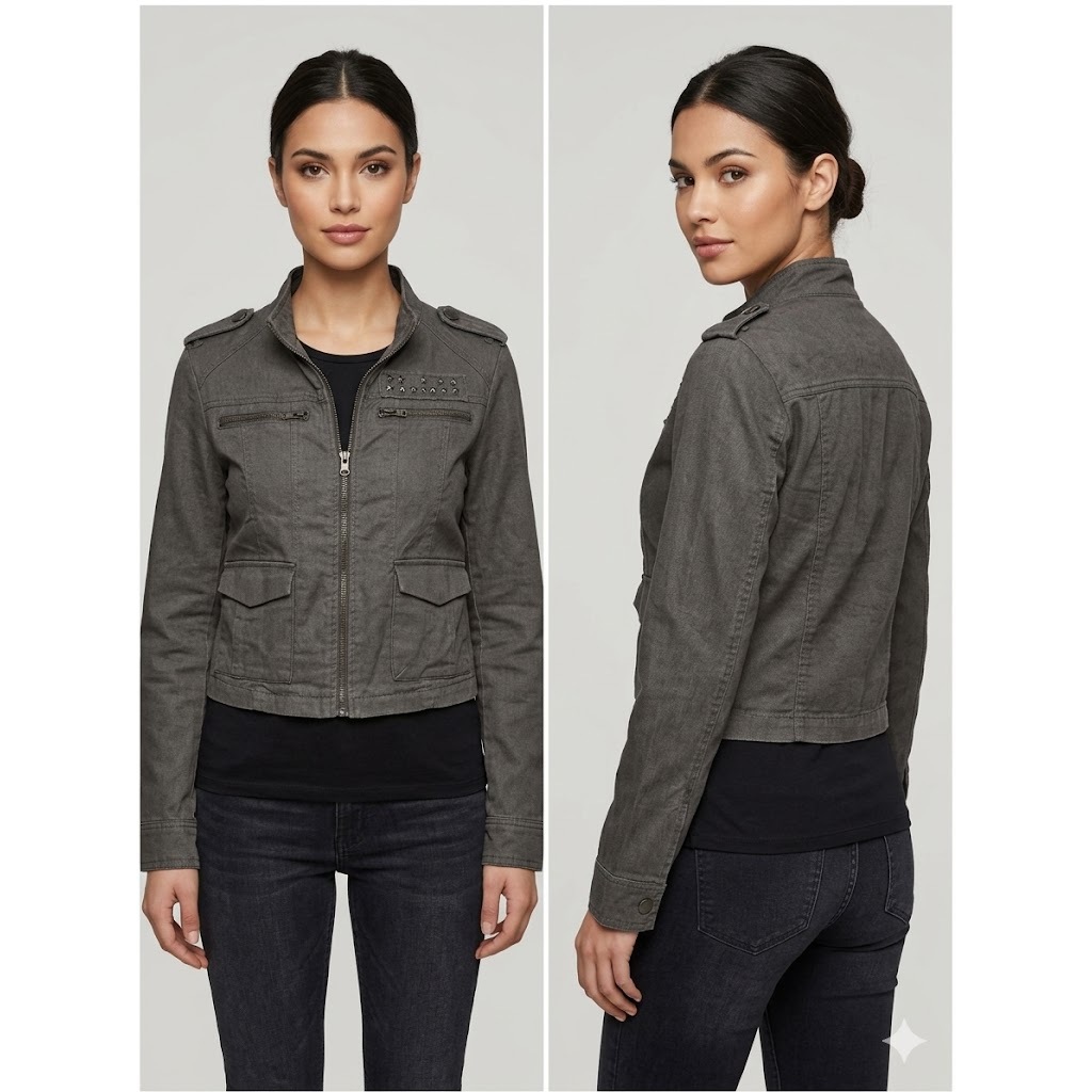 Jaket Crop Wanita Army Military Style