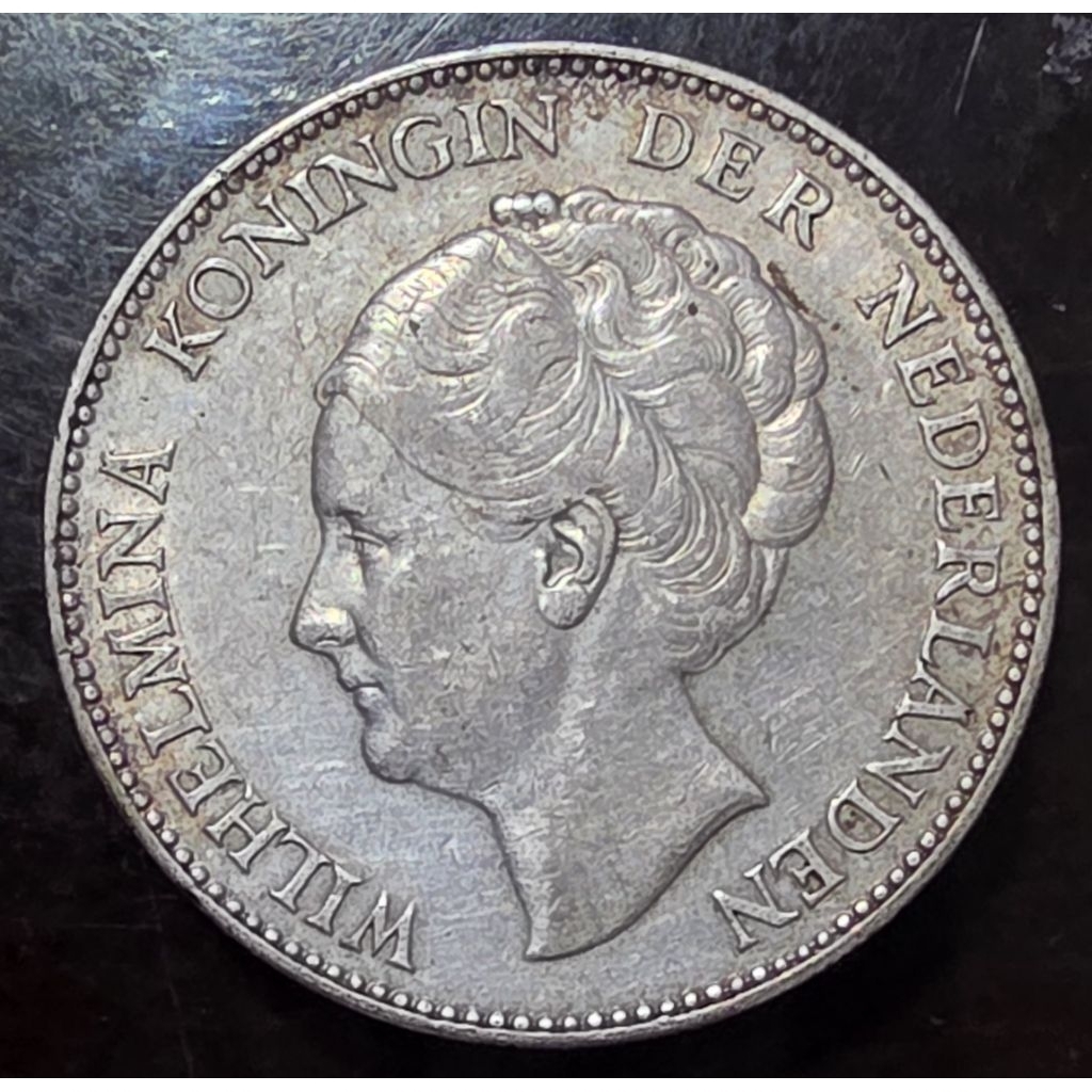 Koin Perak 1 Gulden 1931 Wilhelmina