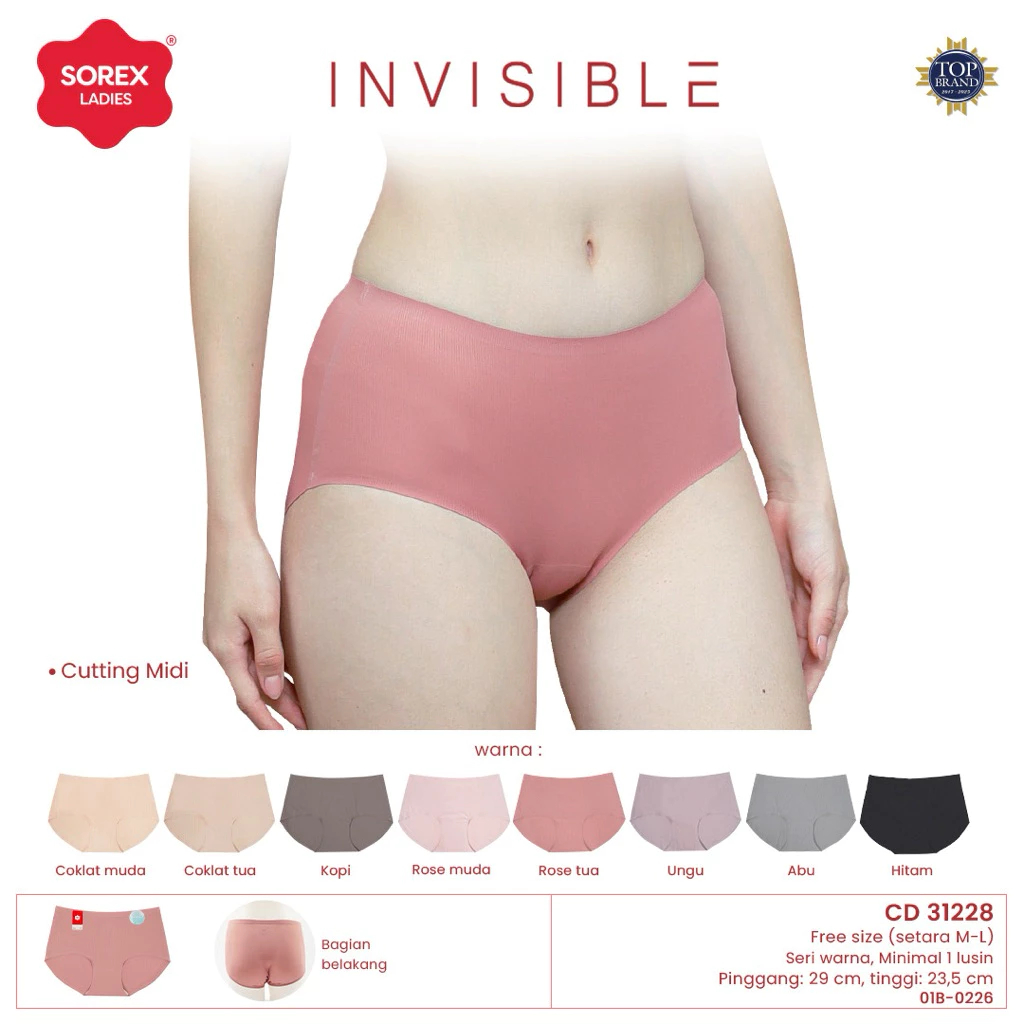 cd invisibe celana dalam wanita sorex 31228 31230 31231 seamless salur