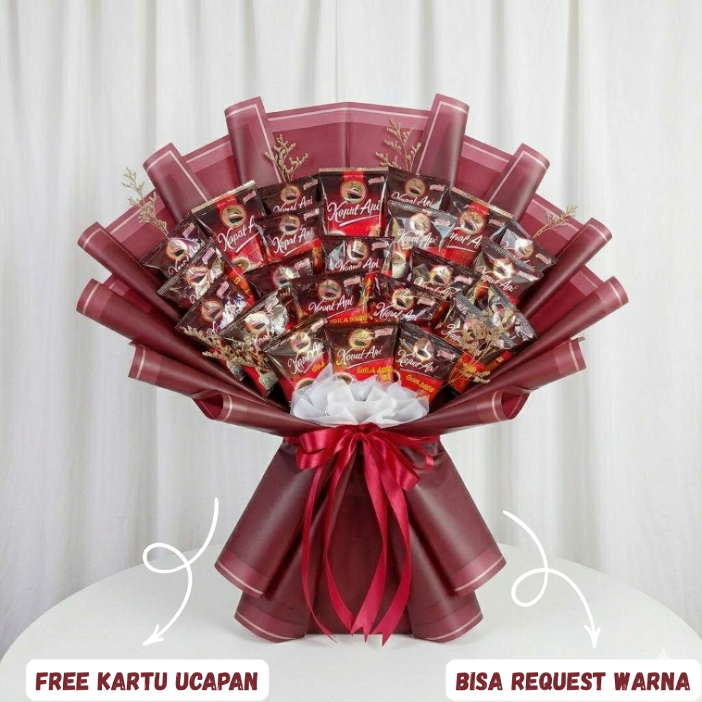 Bouquet Kopi Kapal Api | Bucket Untuk Cowok | Buket Jajanan Makanan Hadiah Wisuda Ulangtahun Pacar