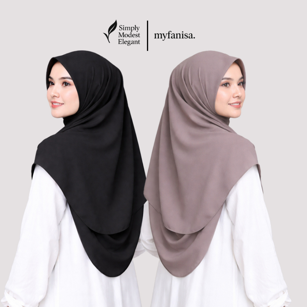 MYFANISA - Jilbab Syar’i Malaysian Oval Polycotton Square Hijab Premium Panjang Adem Jumbo Elegan Da