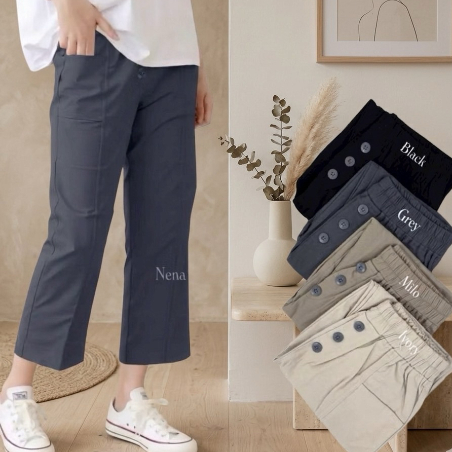 Degea Pants Korean Style Celana Wanita Soft Jeans Celana Baggy 7/9