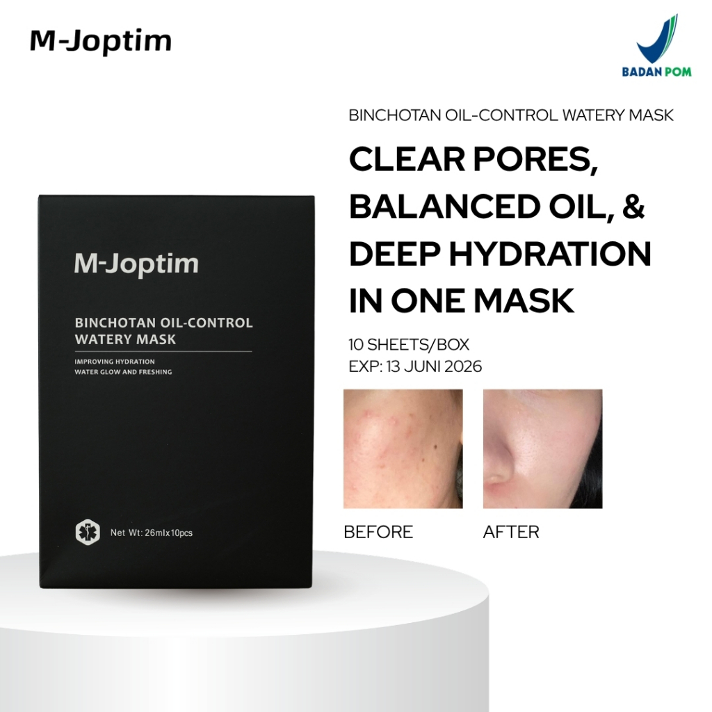 M-Joptim Binchotan Oil-Control Watery Mask | Masker Wajah Untuk Meredakan Jerawat dan Mengontrol Min