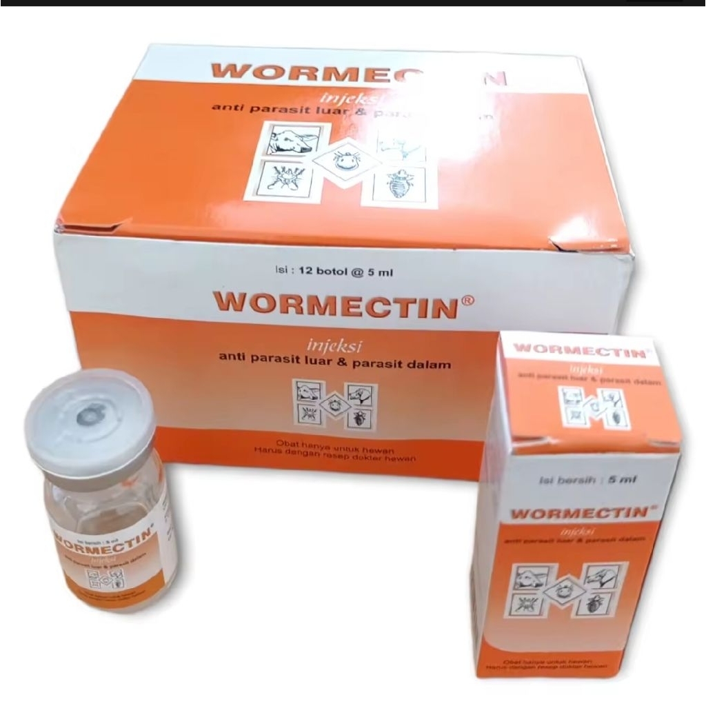 Wormectin 2ml-obat hewan gudik kudis caplax dll