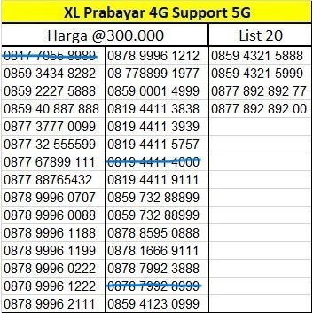 Nomor Cantik XL 4G Support 5G 300K Nomer Kartu Perdana Prabayar no Seri Ulang Tahun Lahir / 8989 / 5