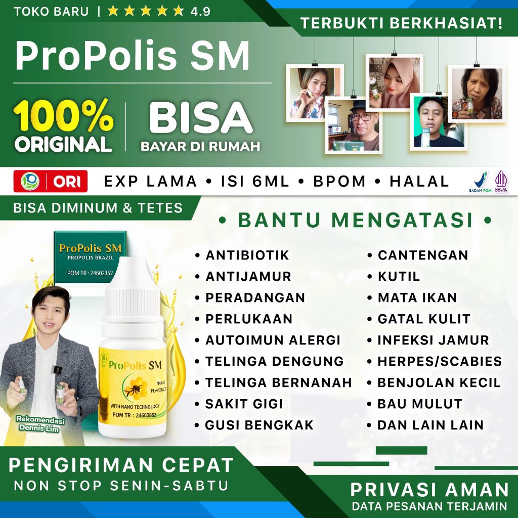 PROPOLIS SM | SM PROPOLIS | 100 % EKSTRAK PROPOLIS BRAZILIAN | 100 % PRODUK ORIGINAL | 100 % TANPA E