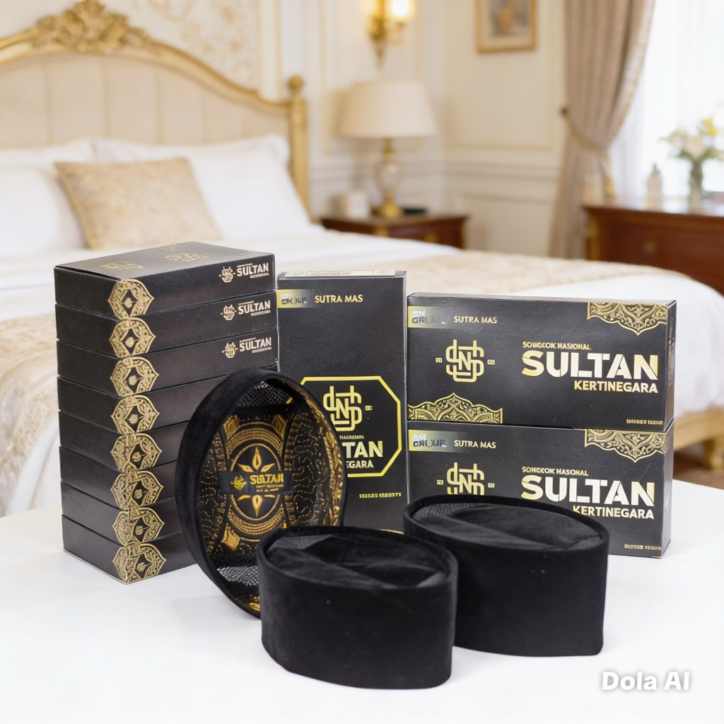 Peci SULTAN ORIGINAL Songkok Hitam Polos AC Kopiah Nasional Hitam Tinggi 9 dan 10 cm Berkualitas