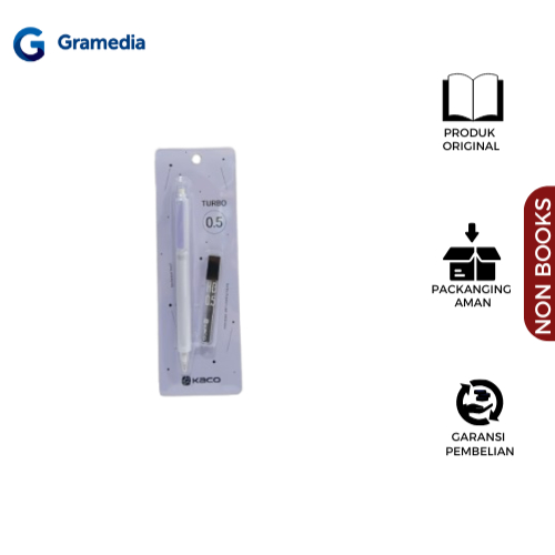 Gramedia Medan - KACO TURBO MECH PENCIL 0.5 SET WITH REFILL HB PURPLE
